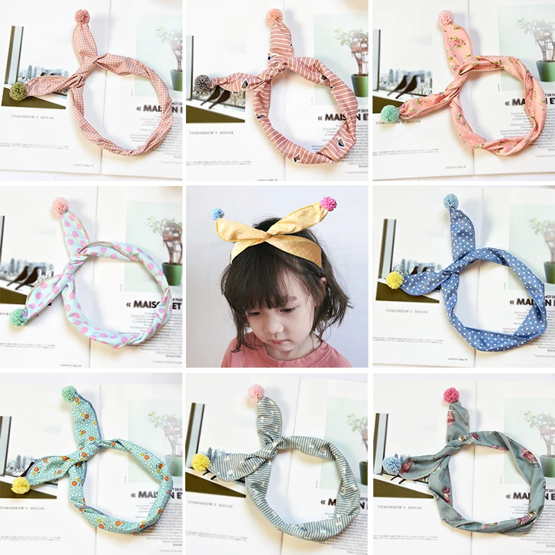 Детская повязка на голову в горошек эластичная чалма лента для волос полоску