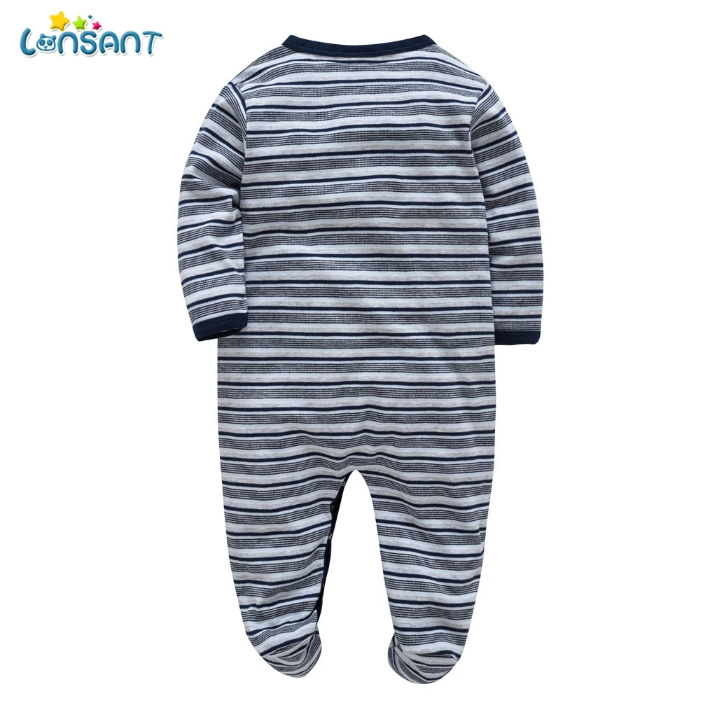 LONSANT детские штанишки для новорожденных полосатая мягкая Одежда детский зимний