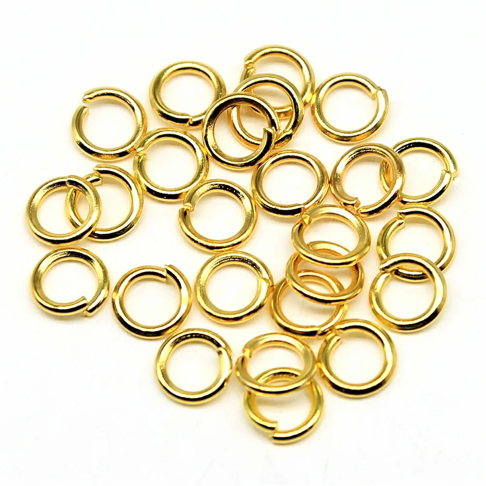Gold 200 шт 5 цветов 3/4/5/6/7/8/9/10 мм металлический DIY ювелирных изделий Открыть Один петли соединительные кольца и Разделение кольцо для изготовления ювелирных изделий - Цвет: Gold