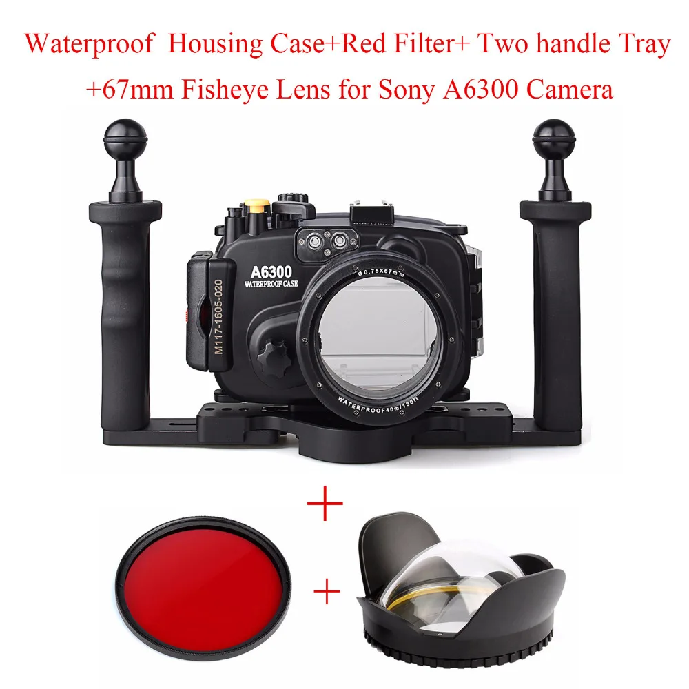 Водонепроницаемый чехол Meikon 40 м/130 футов для подводной камеры объектива Sony A6300 16 50
