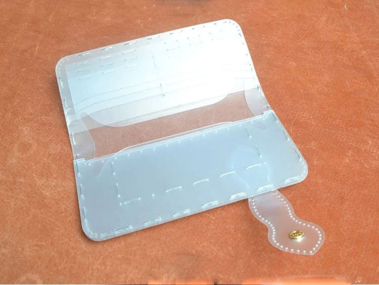 Кожаный женский складной кошелек сделай сам с кнопкой-застежкой из ПВХ шаблон