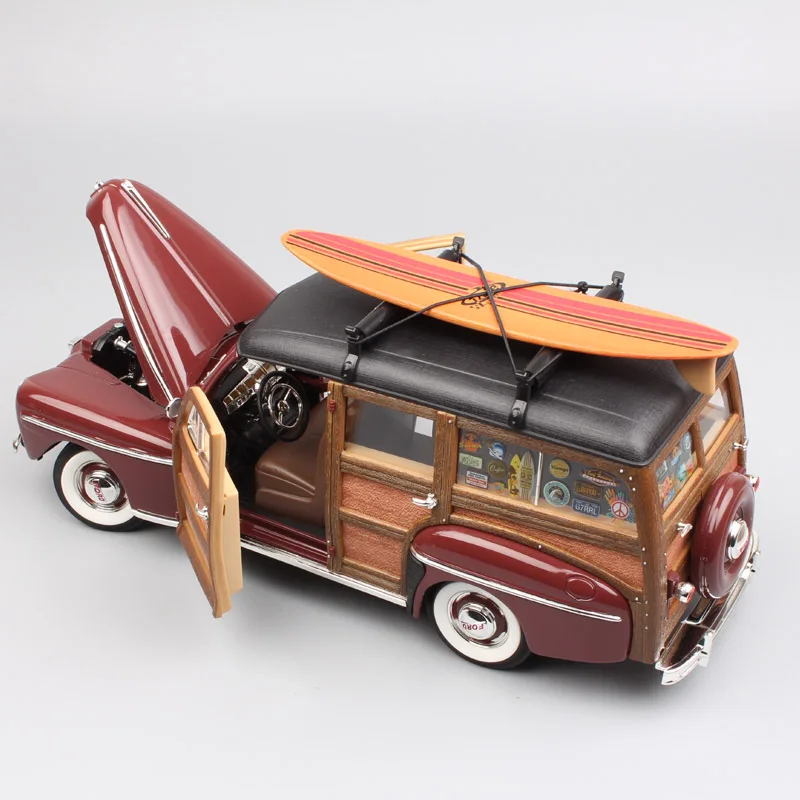 1/18 большой винтажный 1948 Ford woodie Woody Металлическая Модель доски для серфинга Ford супер де люкс Diecasts& Toy Vehicles весы автомобильные коллекционные
