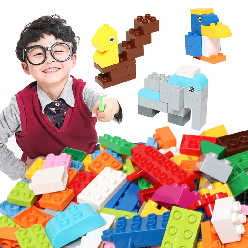 Большой размер DIY строительные блоки части совместимы с LegoINGly Duploe классический