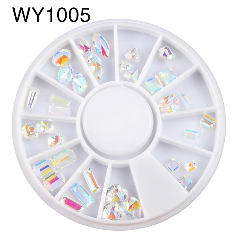 Беззеркальный лазер AB цветные полимерные Стразы для ногтей колеса высокое