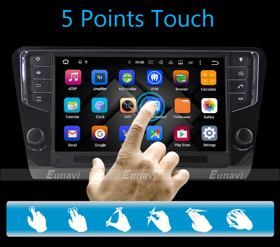 Eunavi 9 ''1 Din Android 9,0 автомобильный Радио gps навигация 4G ram для Volkswagen Skoda Octavia 3g wifi bleutooth
