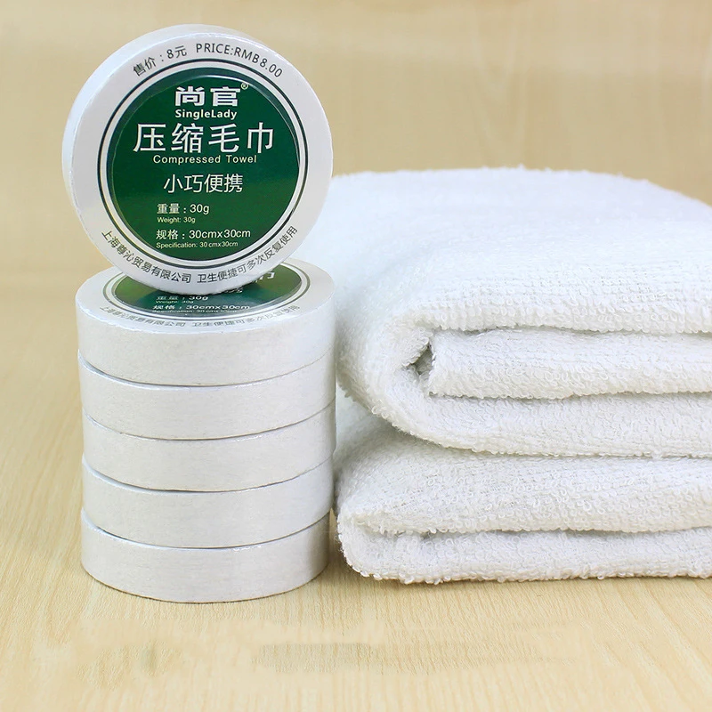 1pc Compressed Towel Essential Travel Use Towels Camping Trip Practical Easy Carry Portable Shower Supplies | Красота и здоровье
