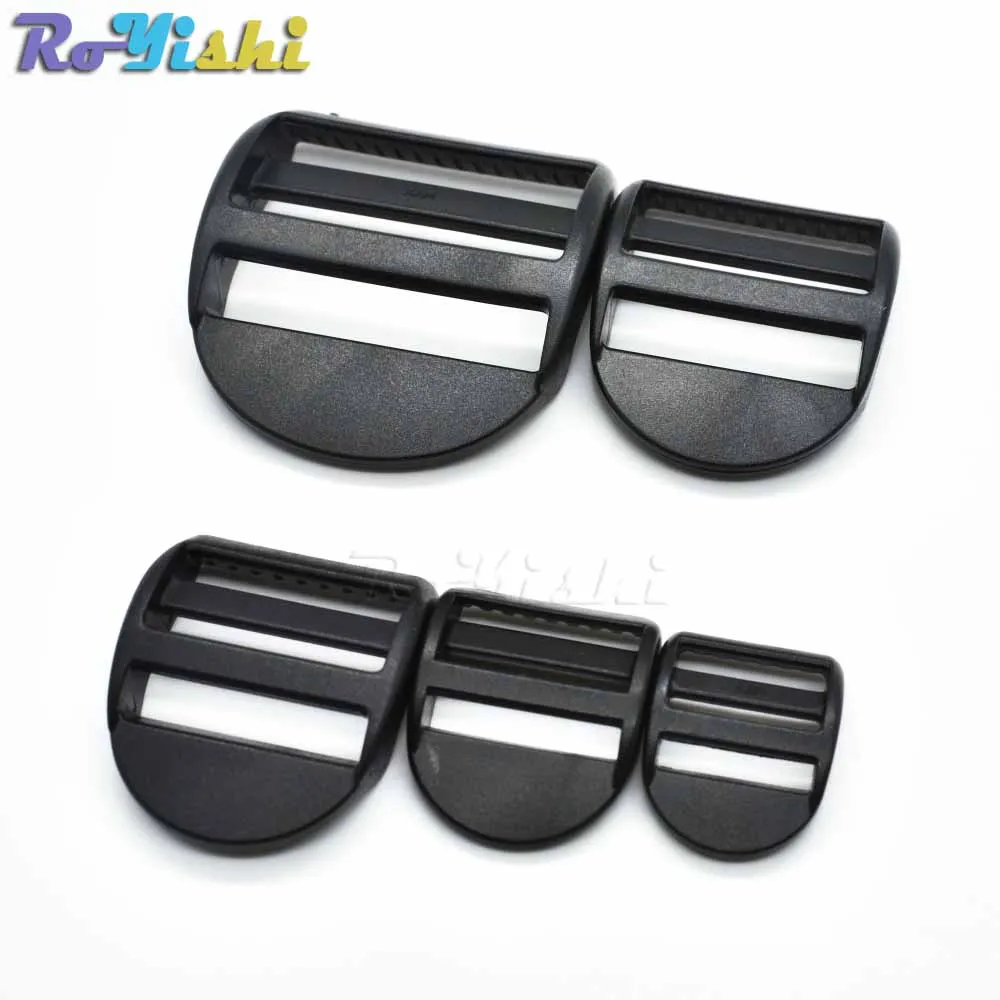 

10pcs/pack Plastic Ladder Lock Slider Buckles Backpack Straps Black Webbing 20mm 25mm 32mm 38mm 50mm