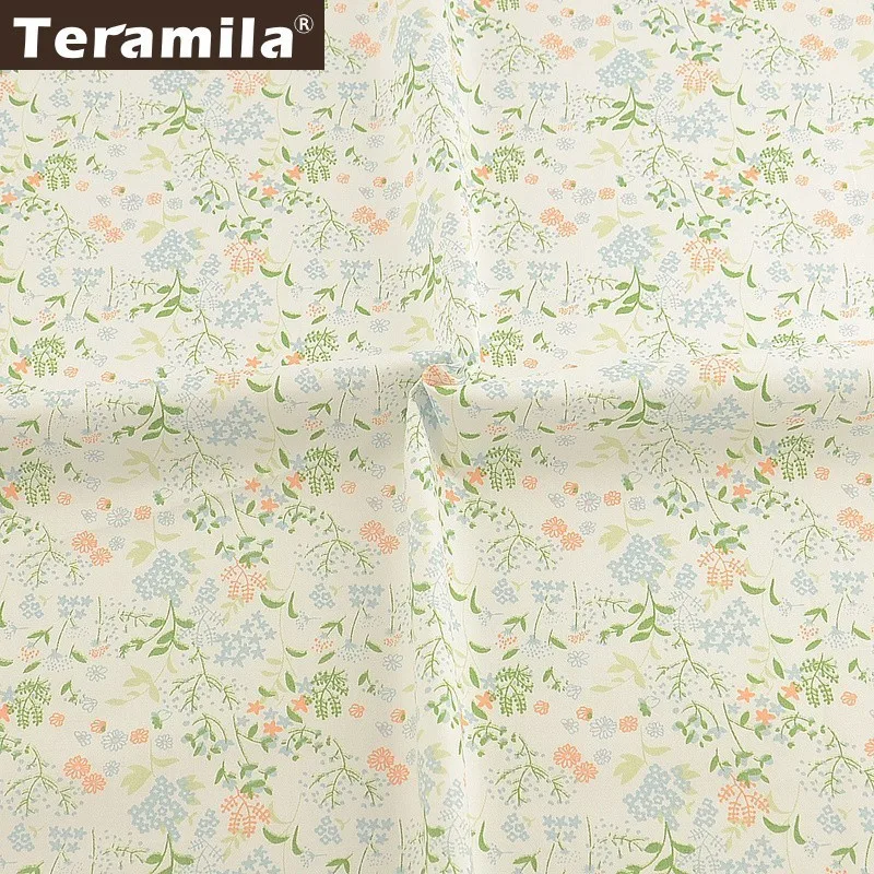 Teramila 100% хлопчатобумажная саржевая ткань с принтом цветов для шитья сделай сам