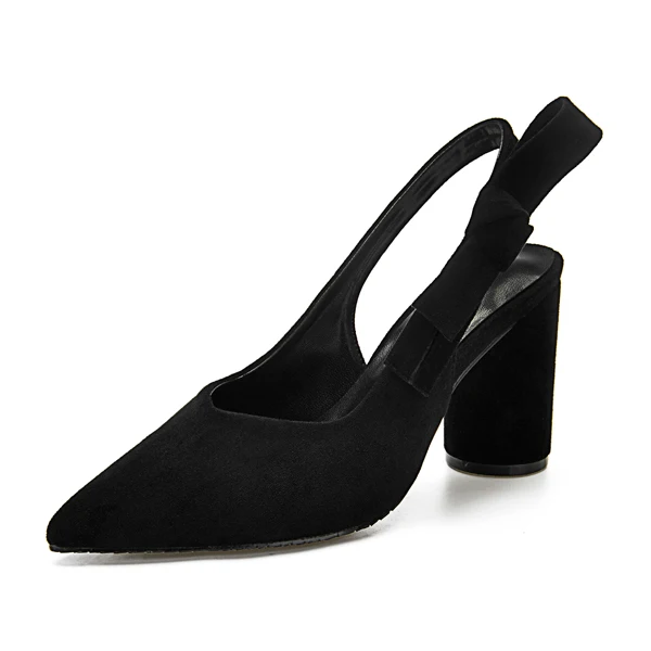 Black Pumps A Женские туфли-лодочки; туфли на высоком каблуке; кожаные весенние модельные туфли; вечерние туфли с острым носком; женские выразительные туфли-лодочки; слинбэки размера плюс - Цвет: Black Pumps A