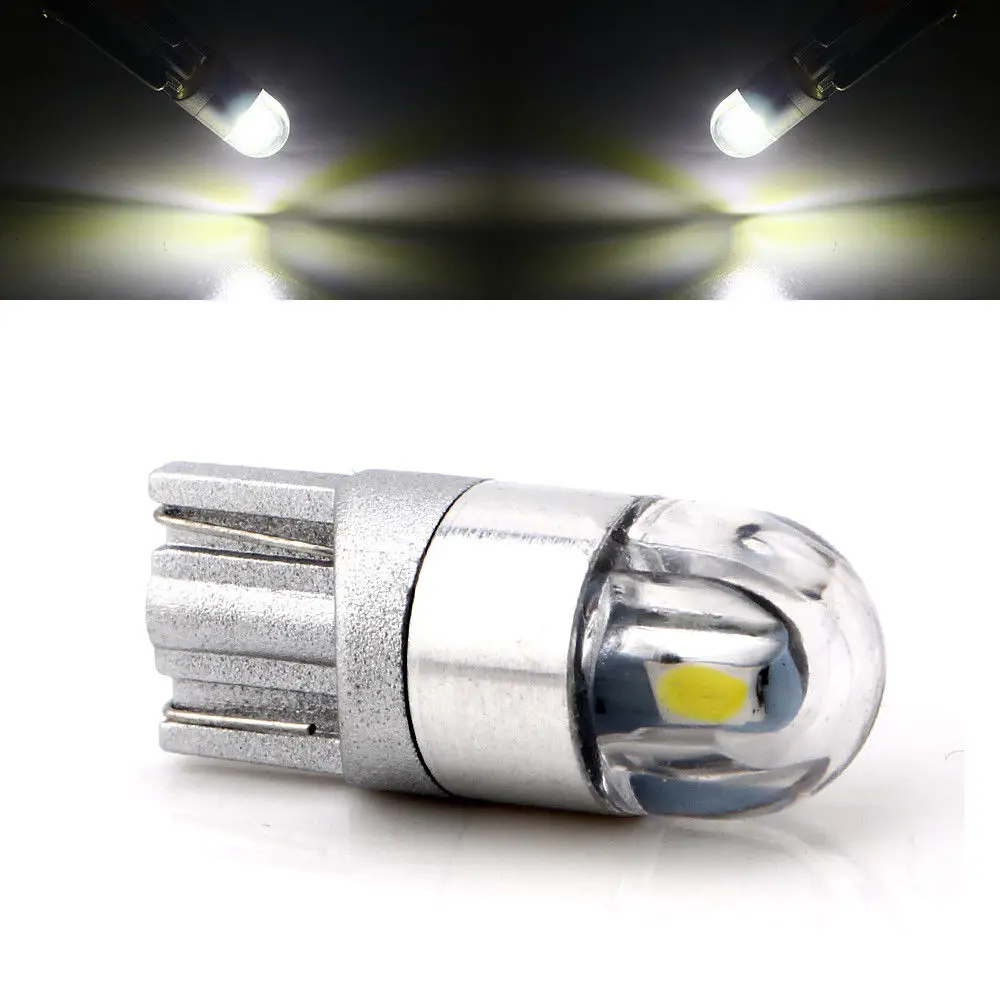 

4PCS 3W T10 194 LED Light Bulbs 3030 2SMD Wedge Interior Dome Map License Plate Side Marker Lights Lamp W5W 158 168 White 12 24V