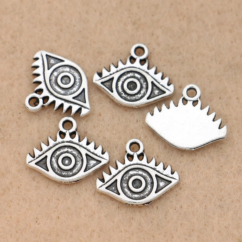 10 шт. античные посеребренные подвески в виде сглаза ювелирные изделия