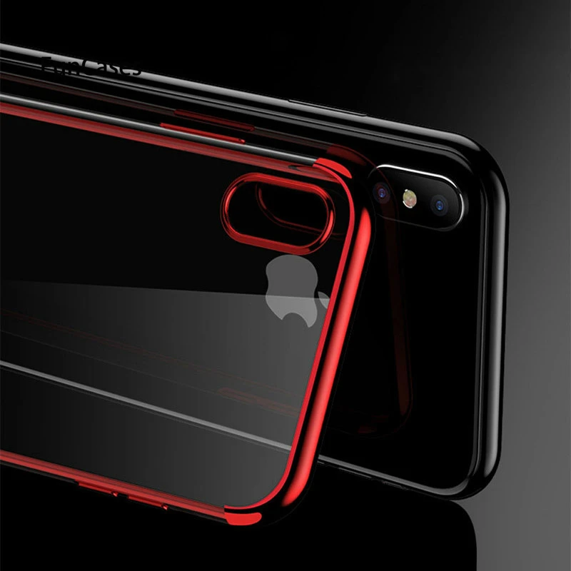 Прозрачные ультра тонкий силикон чехол для Iphonex Xs Xsmax Xr покрытием ТПУ Iphone5 6 S плюс