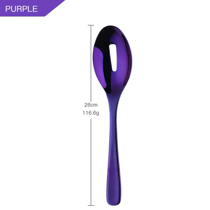 purple Colander 1 pc Кухонные принадлежности, ложка для салата, вилка, дуршлаг, Высококачественная ложка для смешивания, ресторанная посуда, посуда для общественного питания, инструмент для буфета - Цвет: purple Colander 1 pc