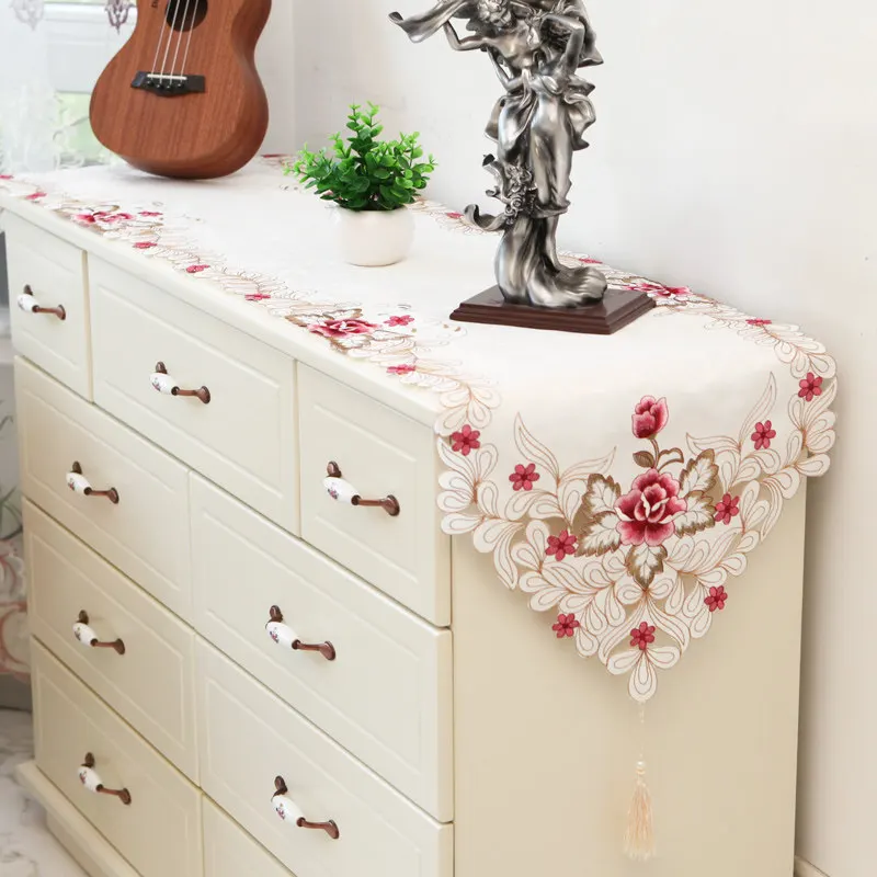 Высококачественная вышивка Настольная дорожка свадебные украшения постельный