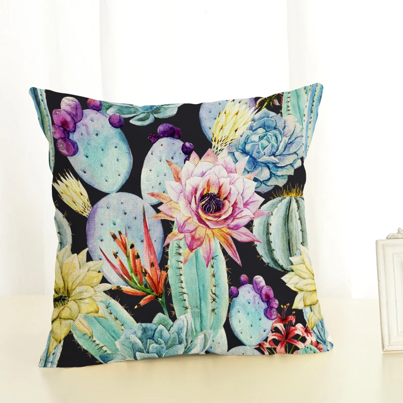 Подушка с изображением кактуса чехол для домашнего декора наволочка дома