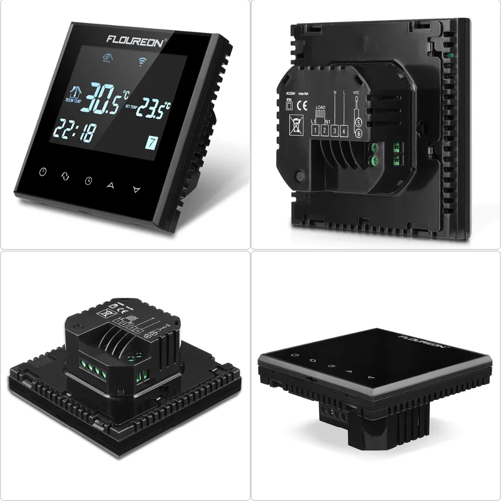 Floureon Smart wi-fiпрограммируемый термостат цифровой сенсорный экран комнатный регулятор температуры NTC термостат для полов с подогревом