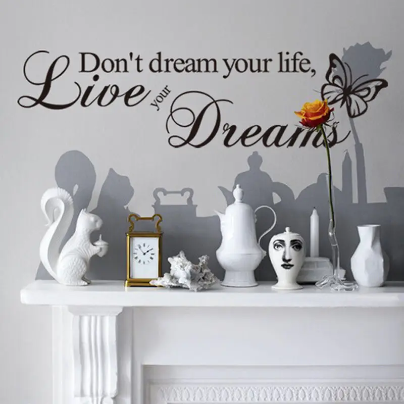 Новая наклейка на стену с надписью Live your Dream переводная Съемная Виниловая для