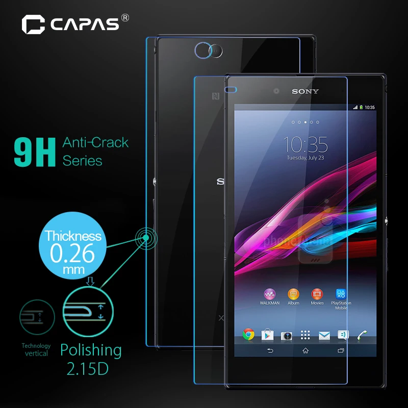 Для sony Xperia Z Ultra XL39H закаленное стекло для защита экрана C6802 C6806 C6833 передний Задний