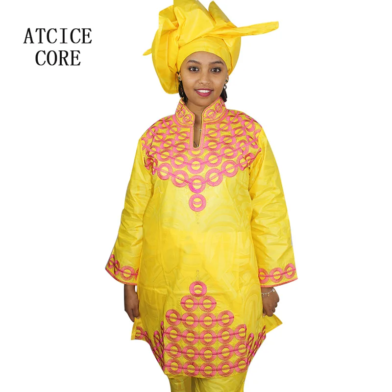 Женское платье с вышивкой в африканском стиле топ и штаны комплект из двух