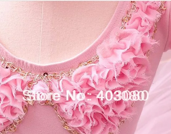 Детская балетная юбка с длинными рукавами розового От 5 до 9 лет Детское