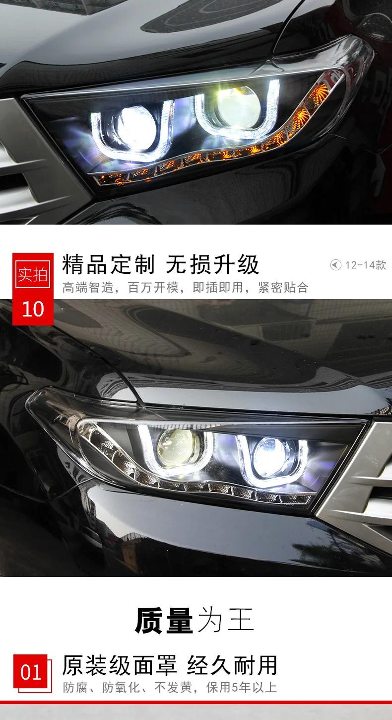 Doxa автомобильный Стайлинг для Toyota Highlander 2012- фары светодиодный фары DRL Объектив двойной луч ксеноновые автомобильные аксессуары