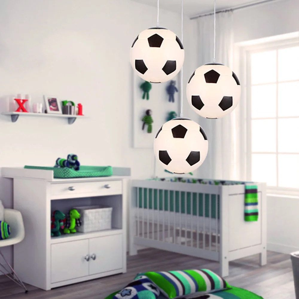 Luces LED creativas para dormitorio de niños, lámpara colgante de lámpara para balcón, baloncesto, pendiente de balón de fútbol, comedor, para el hogar