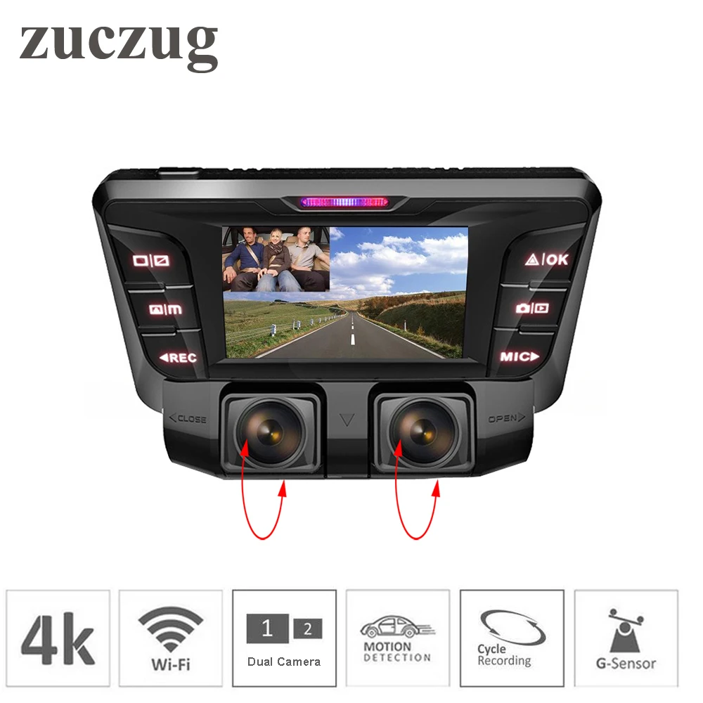 4K Dash Cam скрытая Wi-Fi Автомобильная dvr камера двойной объектив двойной полный 1080P для внутри и снаружи автомобиля SONY IMX323 Автомобильный dvr видеорегистратор