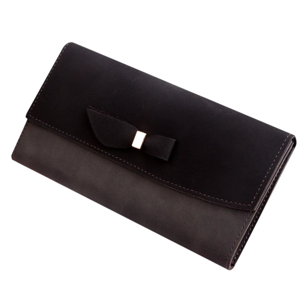 Женская сумка длинная стильная модная с бантиком и прострочкой кошелек для монет