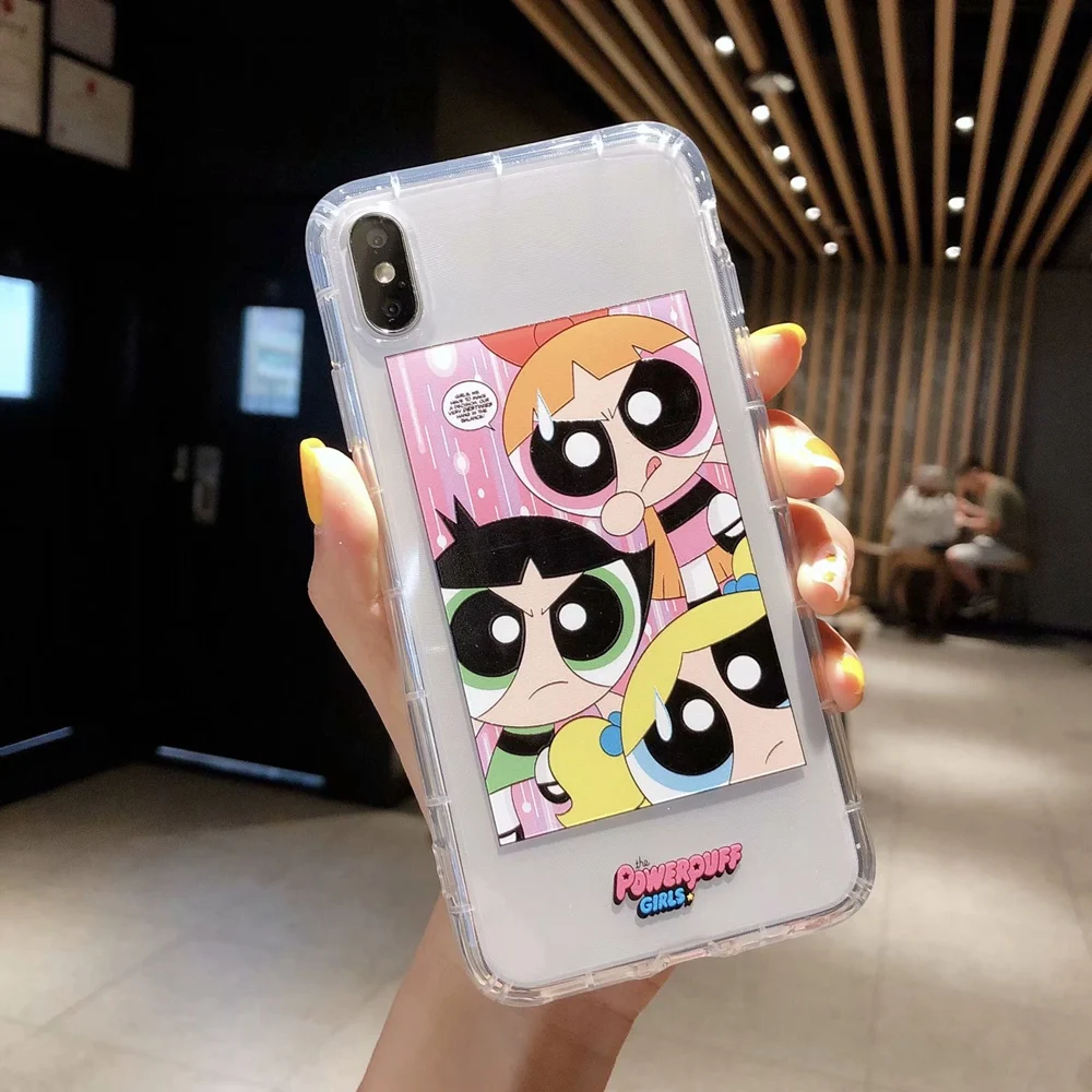 Cartoon little girl Phone Case for iPhone 7 8 6 6s Plus Transparent Soft TPU Anti-fall Cover X XR XS Max Coque |