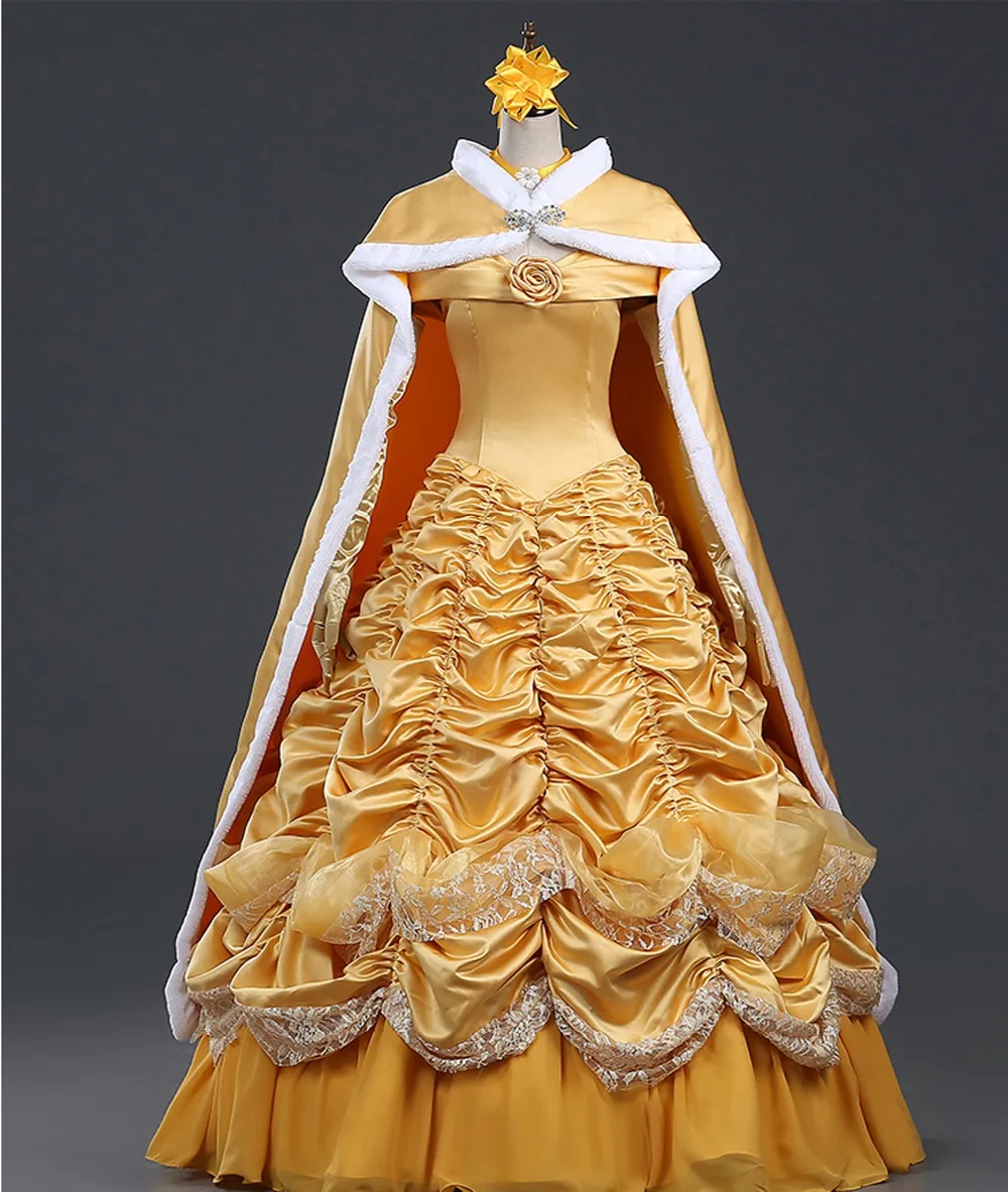 Аниме Красавица и Чудовище для взрослых роскошный костюм принцессы Белль