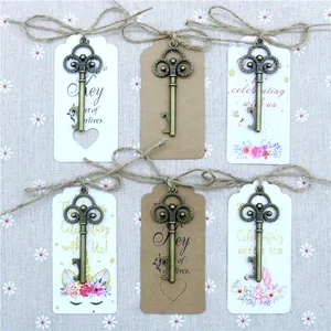 Бронзовый ключ, открывалка для бутылок, 50 шт.лот, сделай сам, скелет, открывалка для вина с эскорт-биркой, рустикальная Свадебная вечеринка, сувенирные подарки