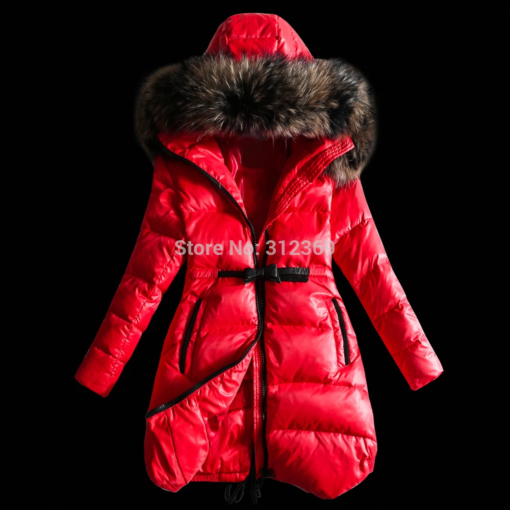Red Brown Black Winter Jacket Women Down 2015 New Arrival Fashion Brand Lady Coat Fur Collar Warm Parka | Женская одежда