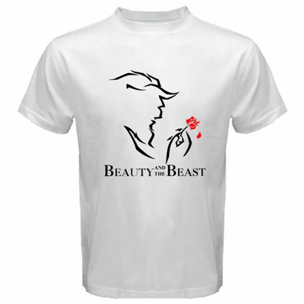 Новая мужская белая футболка с изображением Красавица и чудовище S M L XL 2XL 3XL