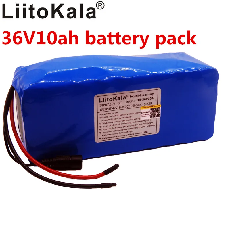 Литий ионный аккумулятор LiitoKala 10S4P 36 в 10 Ач 18650 8000 мАч bms 500 Вт|Комплекты батарей| |