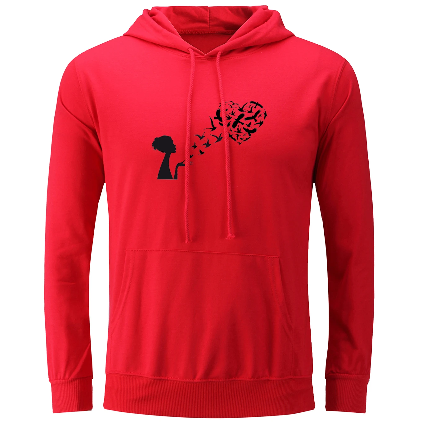 Женская толстовка с капюшоном и принтом сердечек в стиле хип-хоп | одежда