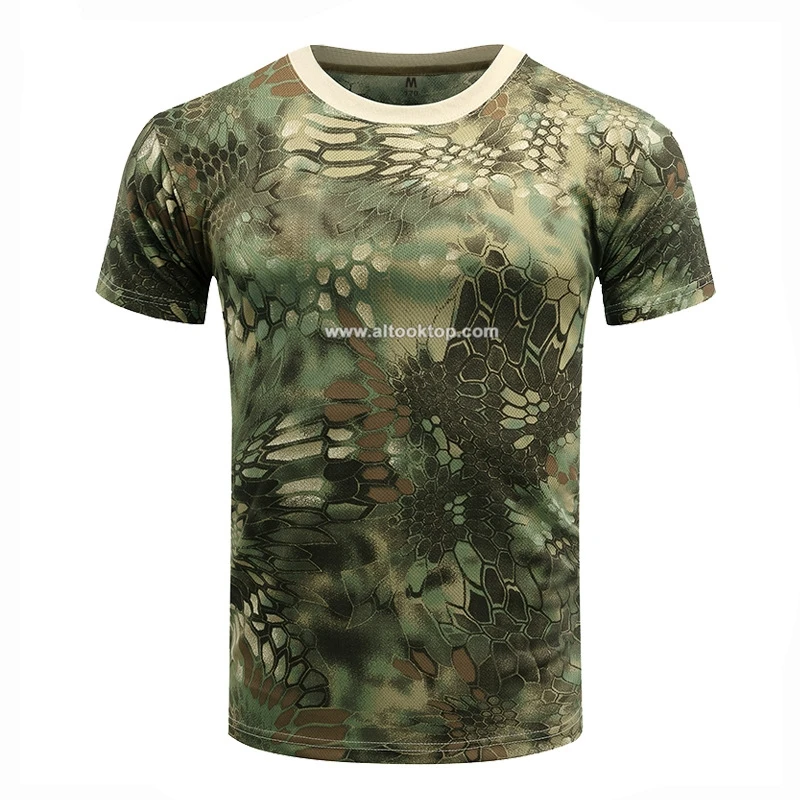 Для мужчин военные Комба Футболка камуфляж армии с коротким рукавом Quick Dry Tee