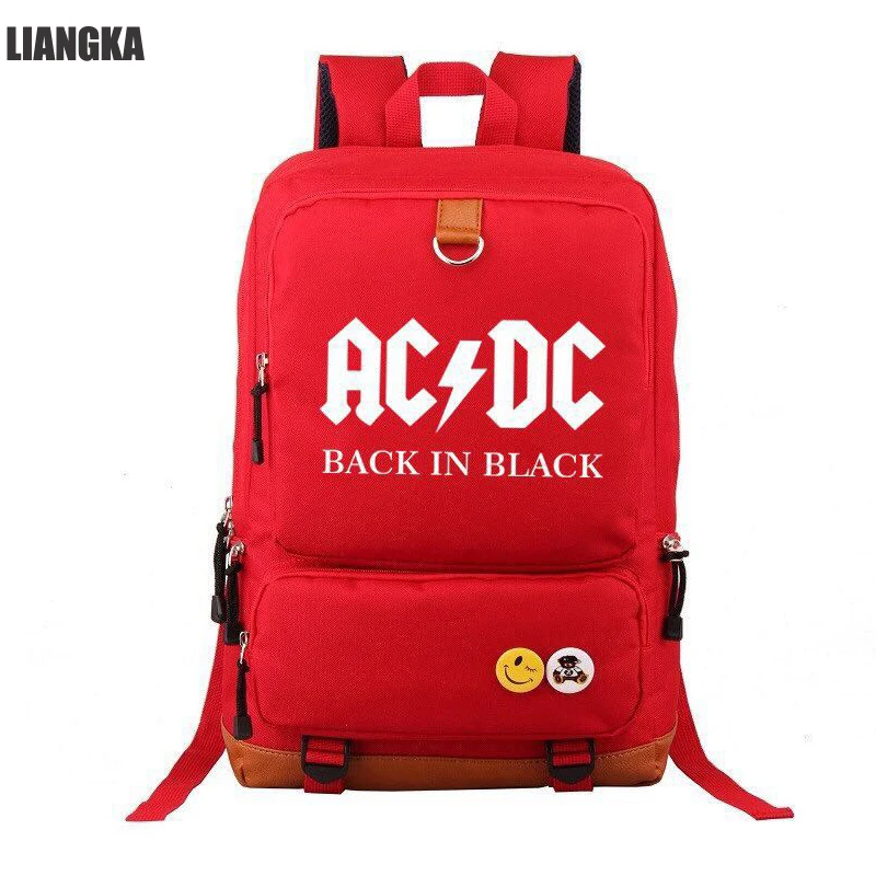 LIANGKA школьный рюкзак для мальчиков и девочек рок группа AC/DC рюкзаки школы холст