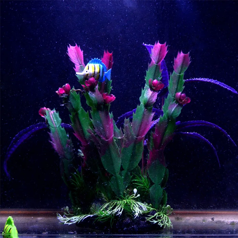 Новые пластиковые искусственные аквариумные растения водные листья Acuario