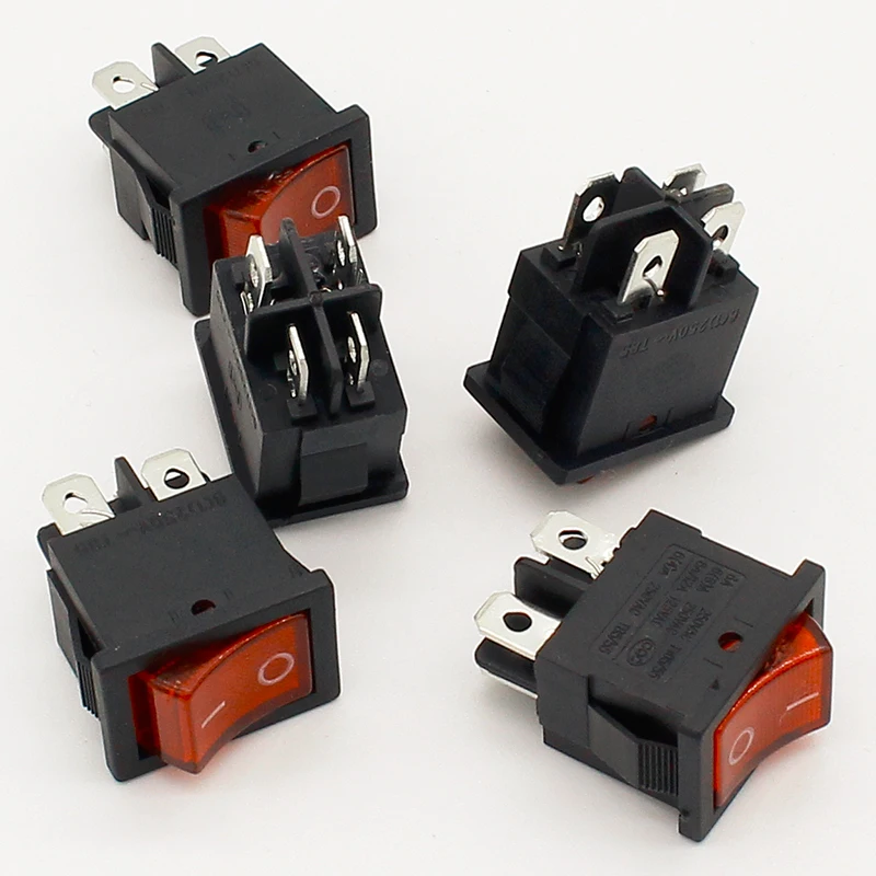 5 шт./лот 15*21 мм Светодиодная лампа SPST 4PIN вкл./выкл. G121 рокерный переключатель лодки