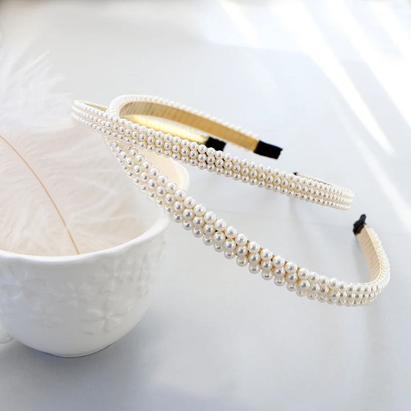 Женский обруч для волос с жемчужинами кристаллами ручной работы свадебный