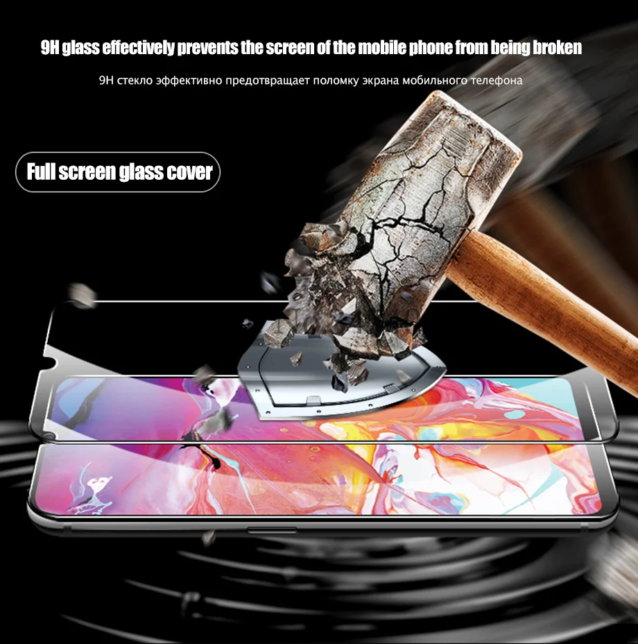 2 шт закаленное стекло для samsung Galaxy A70 A60 A40s Защитное стекло для samsung Galaxy A40s A60 A70 защитная пленка