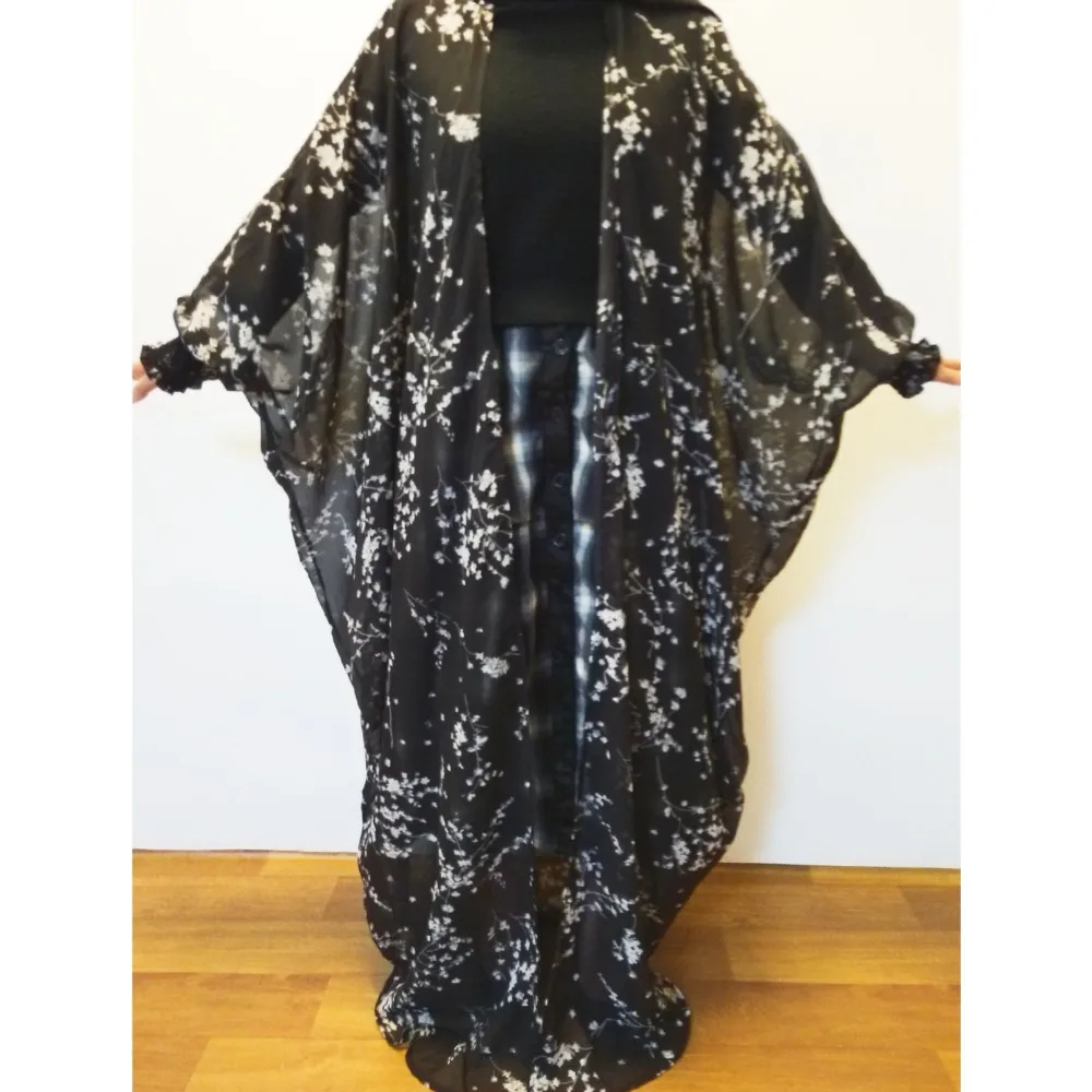 Скромная модная одежда; красивый дизайн с цветочным принтом; abayas; свободный размер; рукав летучая мышь; abaya; Этническая Одежда