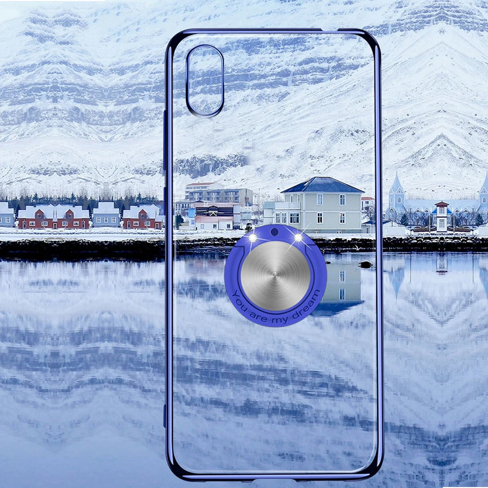 Прозрачный Магнитный чехол для телефона iPhone X XR XS Max 8 7 6S 6 Plus роскошный кольцо на