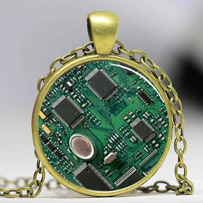 (1 шт./лот) стимпанк гик ювелирные изделия печатная плата ожерелья и подвески |