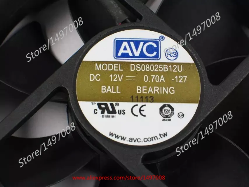 AVC DS08025B12U 127 DC 12V 0.70A 80x80x25 мм вентилятор охлаждения сервера|square fan|server fan80x80x25mm fan |