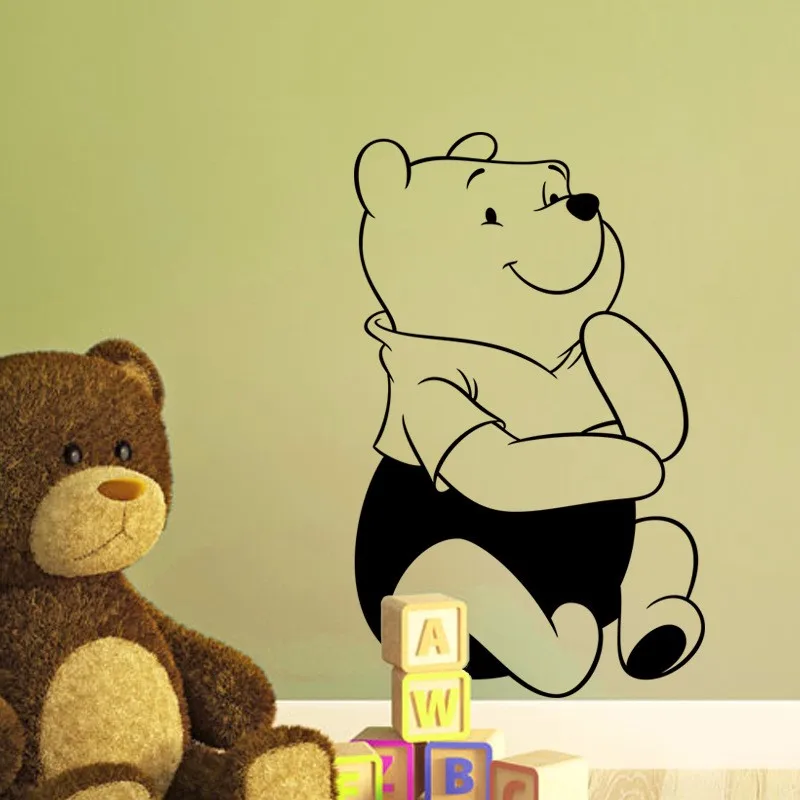 Съемный водонепроницаемый фон с изображением Винни Пуха для детской комнаты