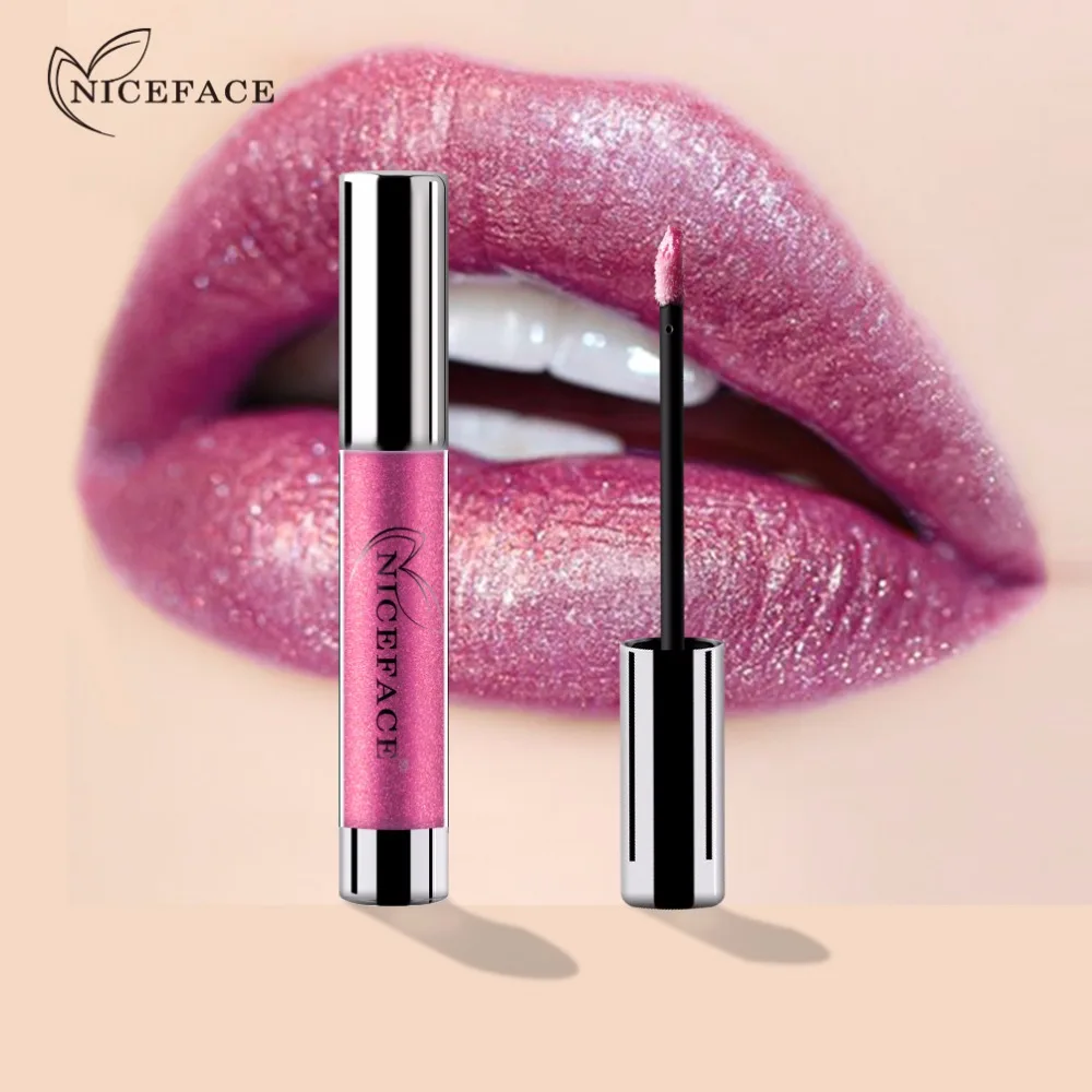 NICEFACE бренд матовая 14 Цвет металлической жидкости Блеск для губ Макияж Shimmer Бархат