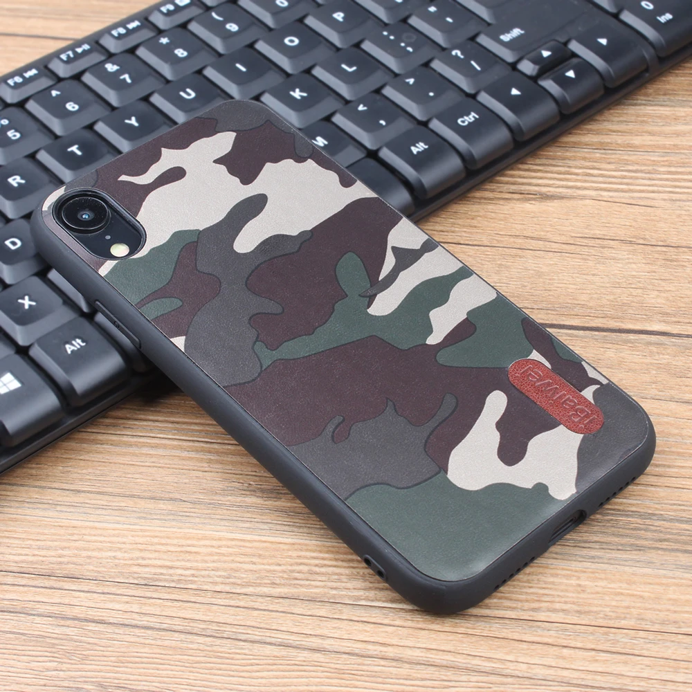 Модный камуфляжный чехол для телефона iPhone XR роскошный мягкий + PC ультра тонкая
