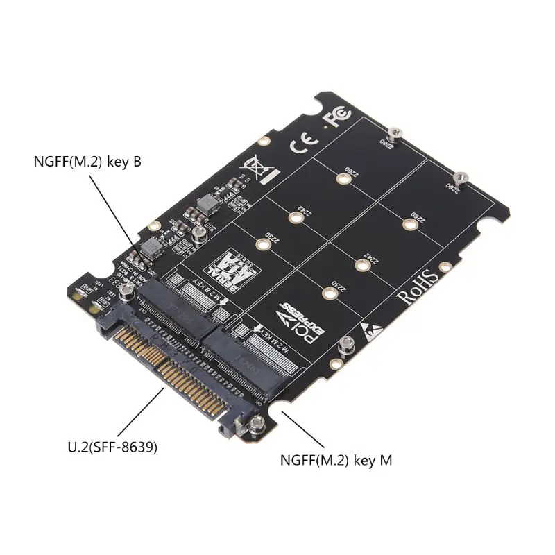 Адаптер M.2 SSD в U.2 адаптер 2 1 NVMe Key B/M NGFF к PCI e для PCIe M2 конвертер настольного