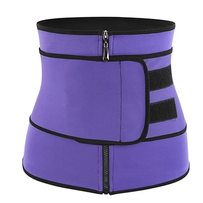 Purple Корсет для талии, для похудения, спортивные тренировки, Корректирующее белье для тела, на молнии, животик, сжигание жира, пояс для живота, моделирующее белье - Цвет: Purple